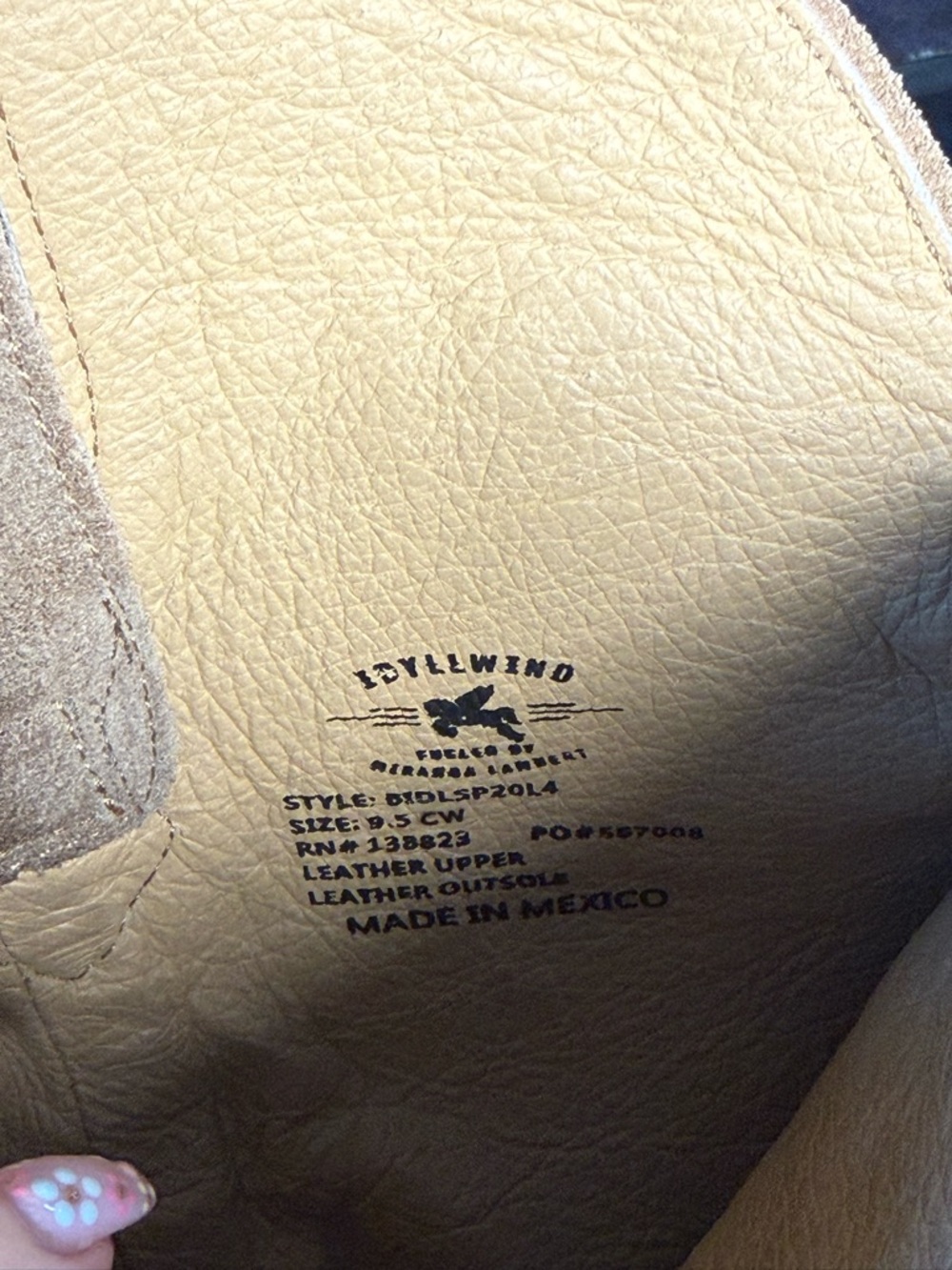 Women's Wide Calf Tan Suede Western Cowboy Boots - Classic Embroidered Design - Picture 5 of 6